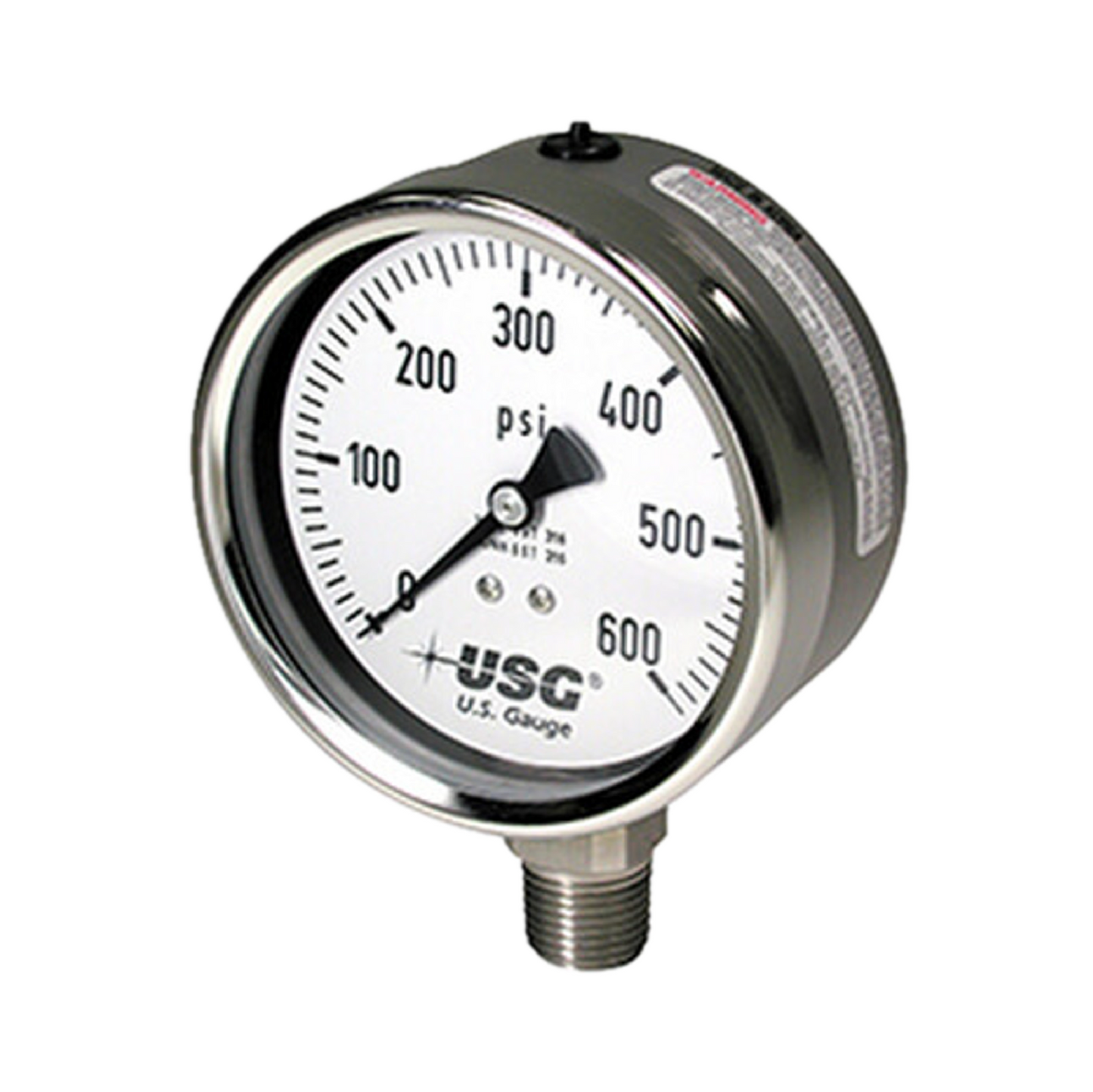 Ametek US Gauge 0-3000 PSI/kPa 1/4" NPT 2.5" Analog Pressure Gauge Low Back Mount