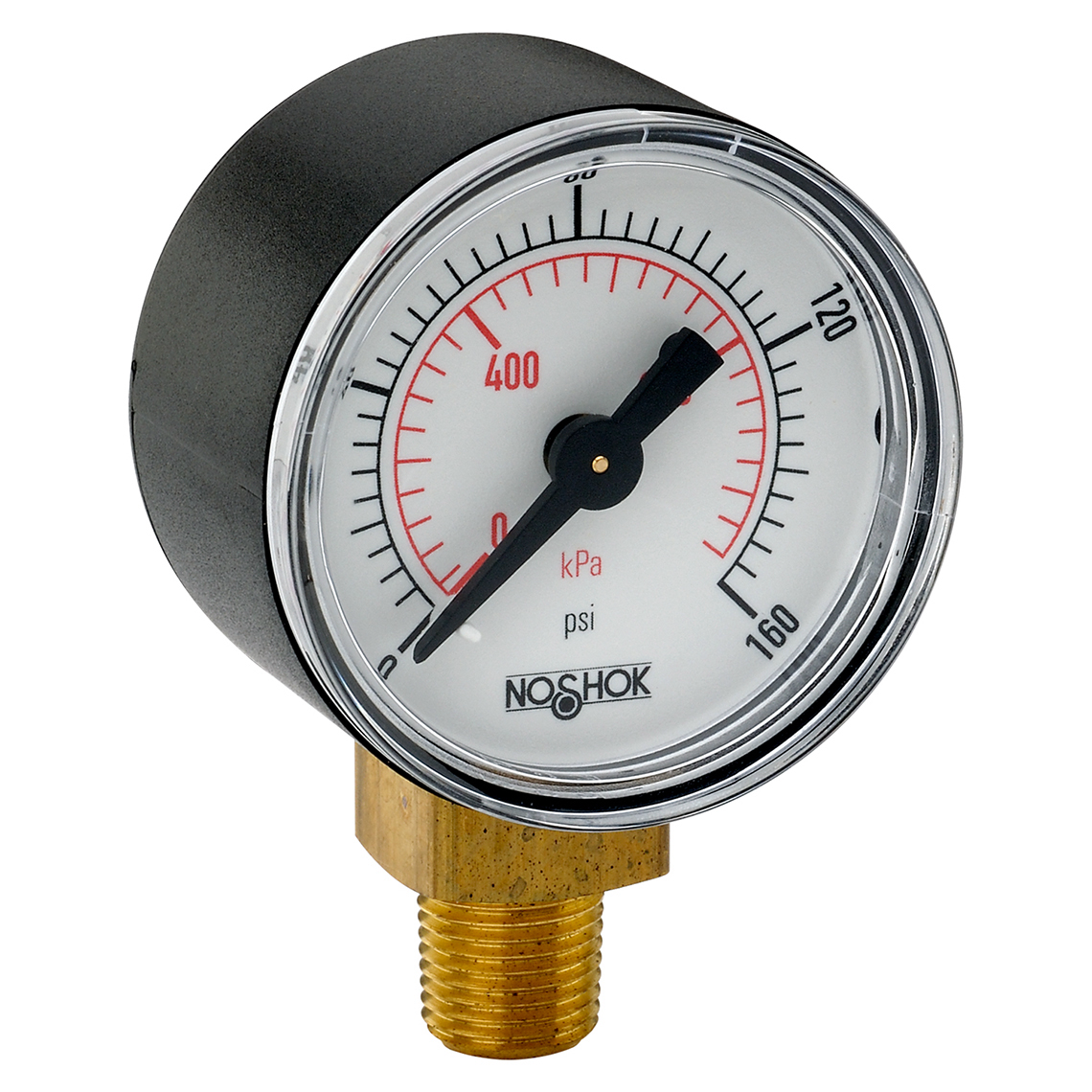 NOSHOK 30 PSI/kPa 1/8" NPT 1.5" Analog Pressure Gauge