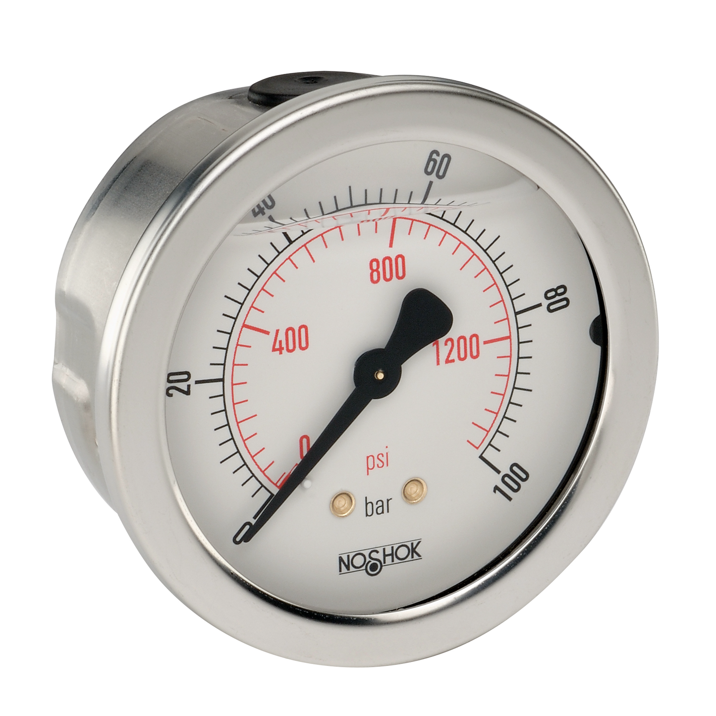 NOSHOK 3000 PSI/kPa 1/4" NPT 2.5" Analog Pressure Gauge