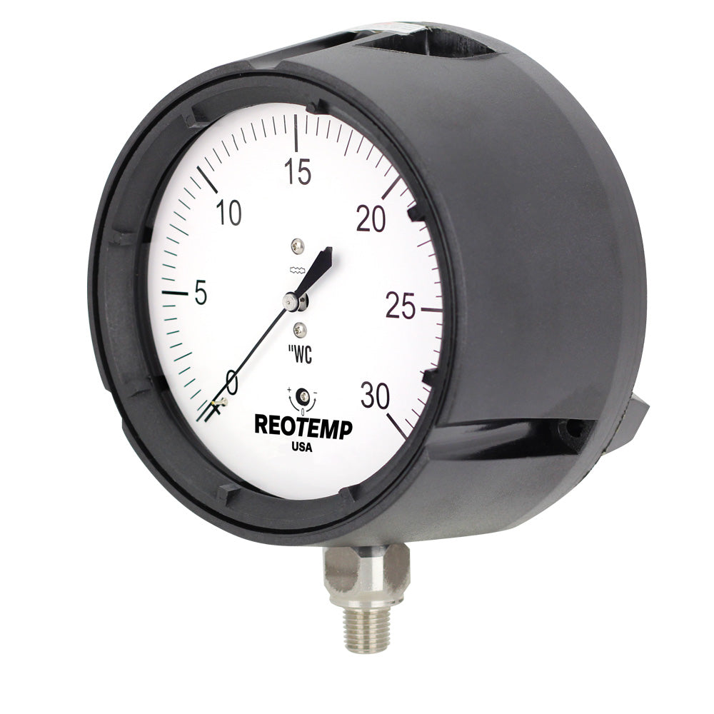Reotemp PC45 0-5 PSI 1/2" NPT 4.5" Low Pressure Capsule Gauge