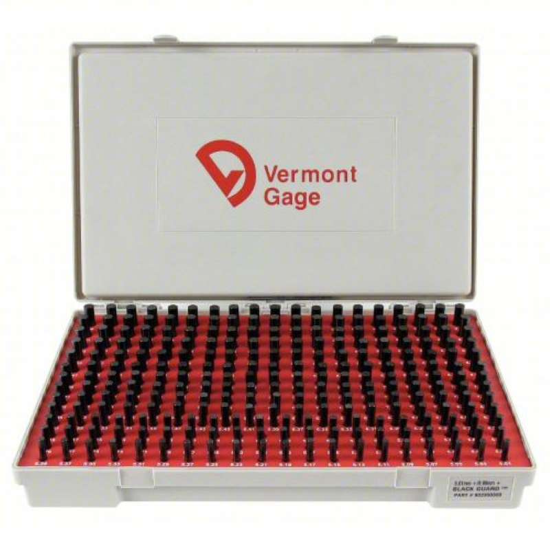 5.01 to 9.99 mm Vermont Gage 250pc Pin Gage Set Class ZZ