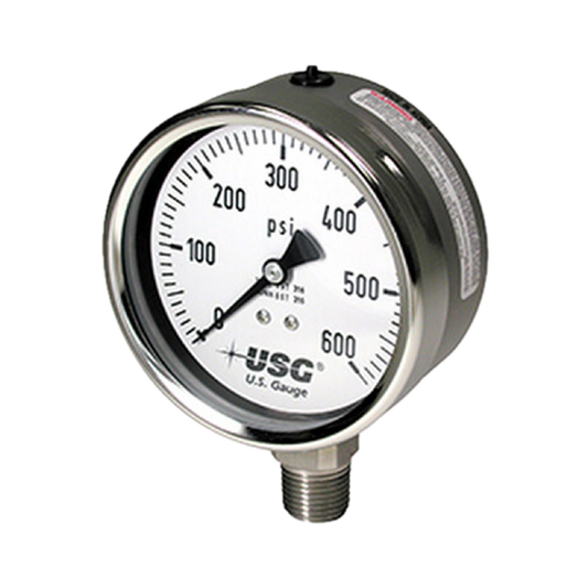 0-3000 PSI/kPa 1/4" NPT 2.5" Low Back Mount US Gauge Analog Pressure Gauge