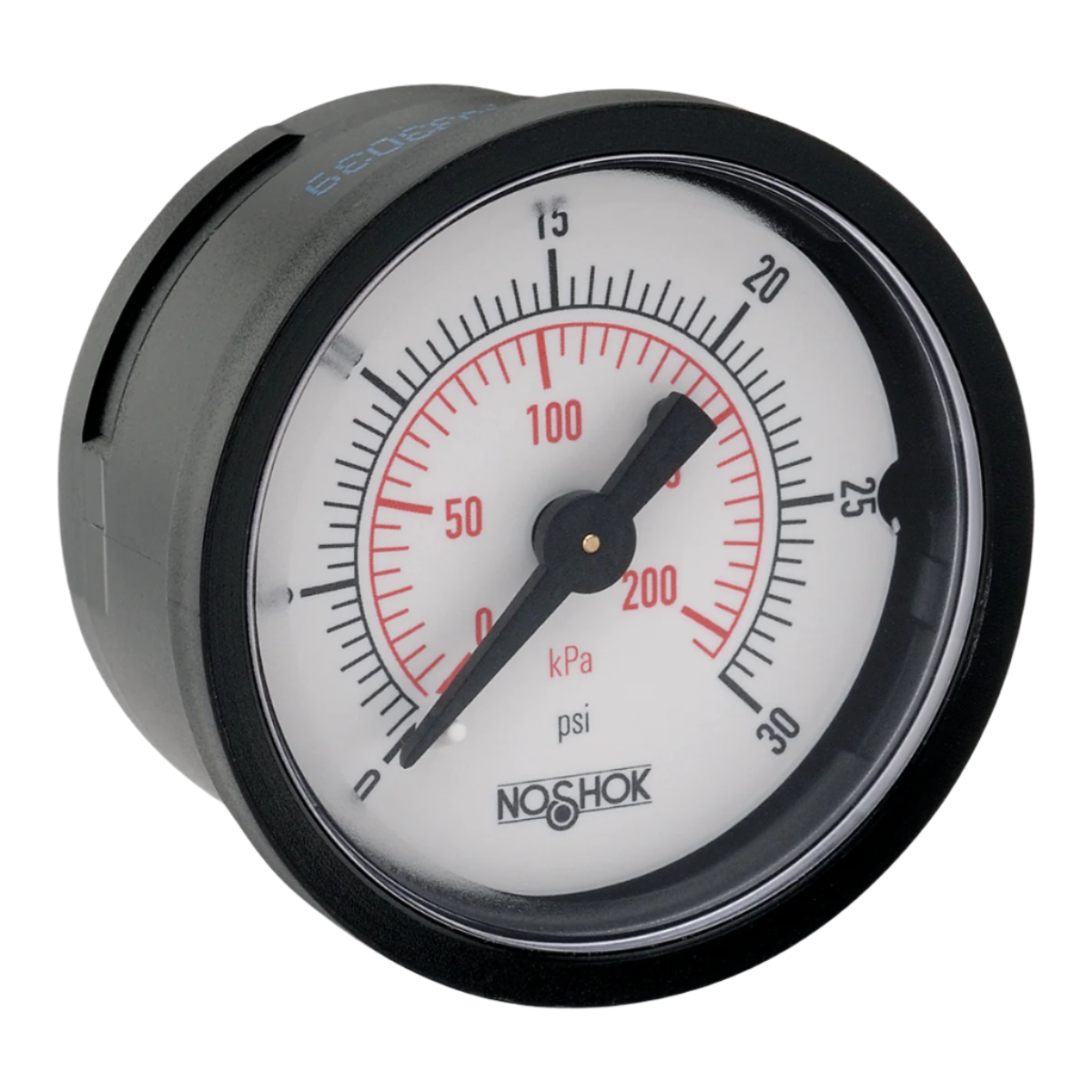 160 PSI/kPa 1/2" NPT 2" Noshok Center Back Analog Pressure Gauge