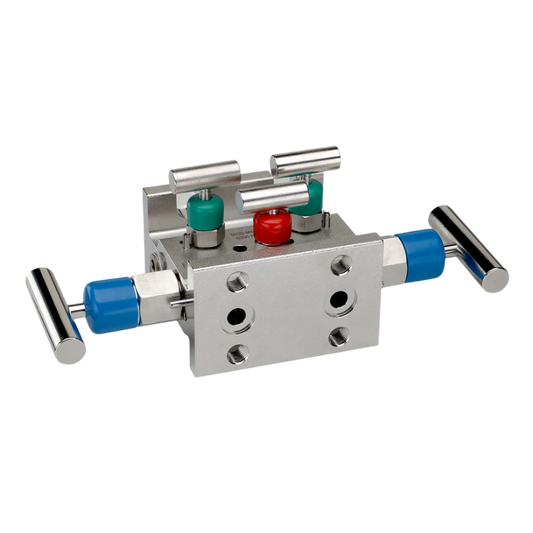 Flare Pattern Flange-Female SS Noshok 5-Valve Manifold Valve