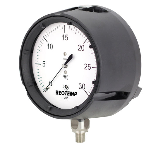 0-5 PSI 1/2" NPT 4.5" Reotemp PC45 Low Pressure Capsule Gauge