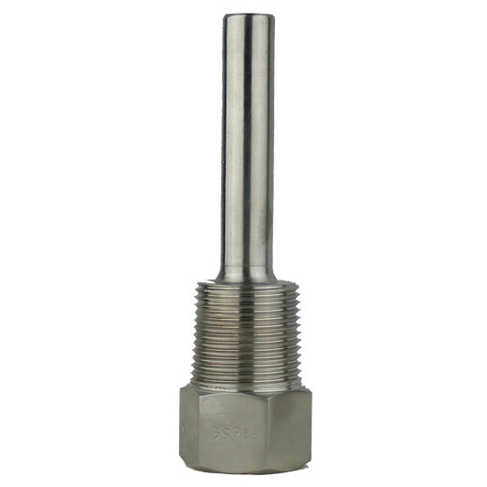 4" Element 3/4" NPT Reotemp Stainless Steel Threaded Thermowell